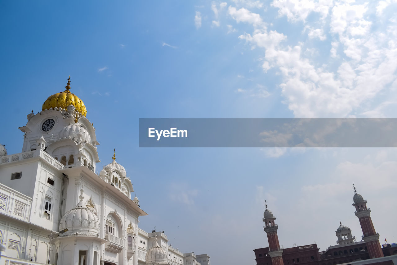 View of details of architecture inside golden temple - harmandir sahib in amritsar, punjab, india