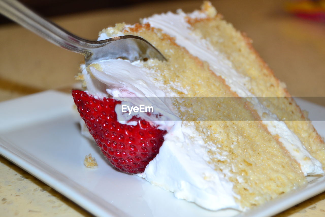 Close-up of cake in plate