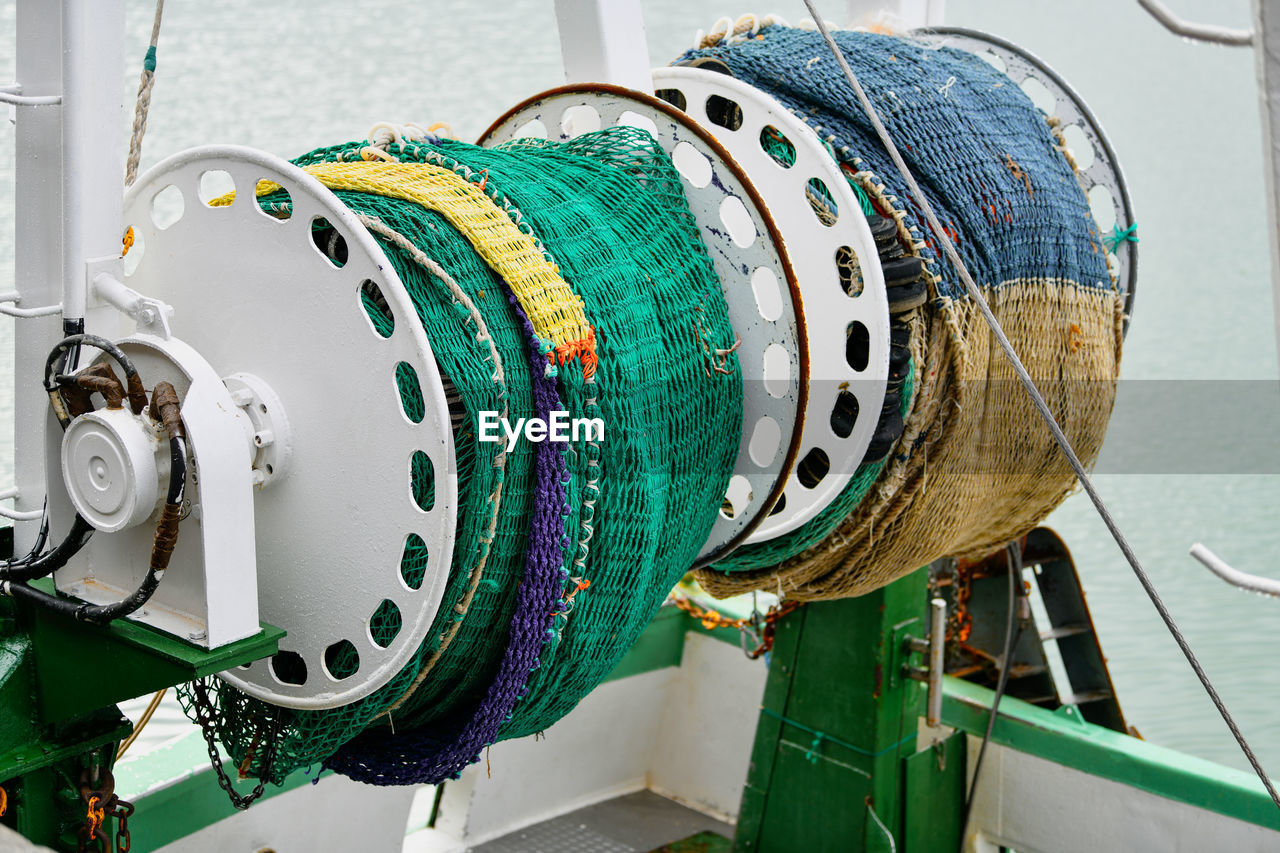 Fishing nets on the fishboat