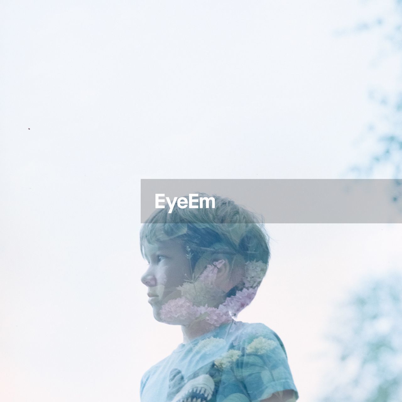 Digital composite image of boy