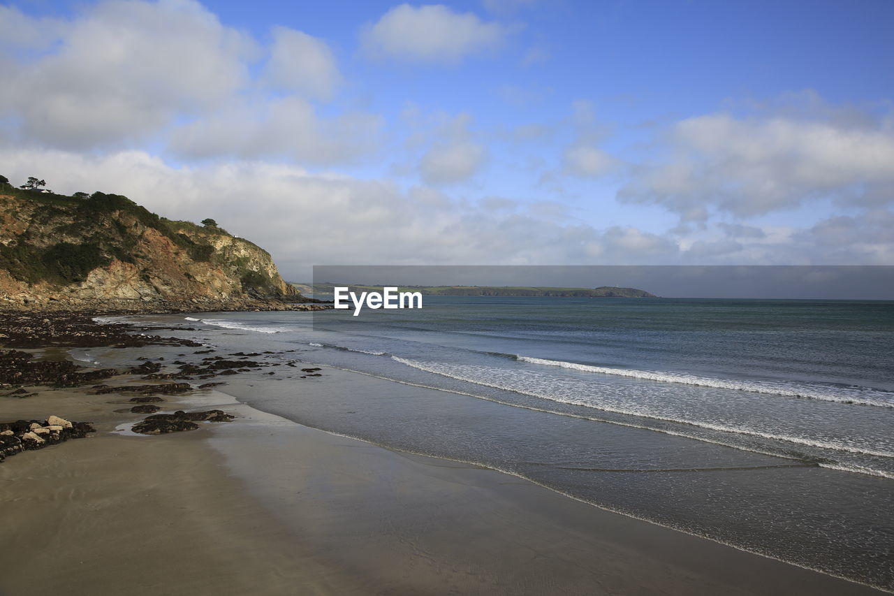 Scenic view of beach against sky