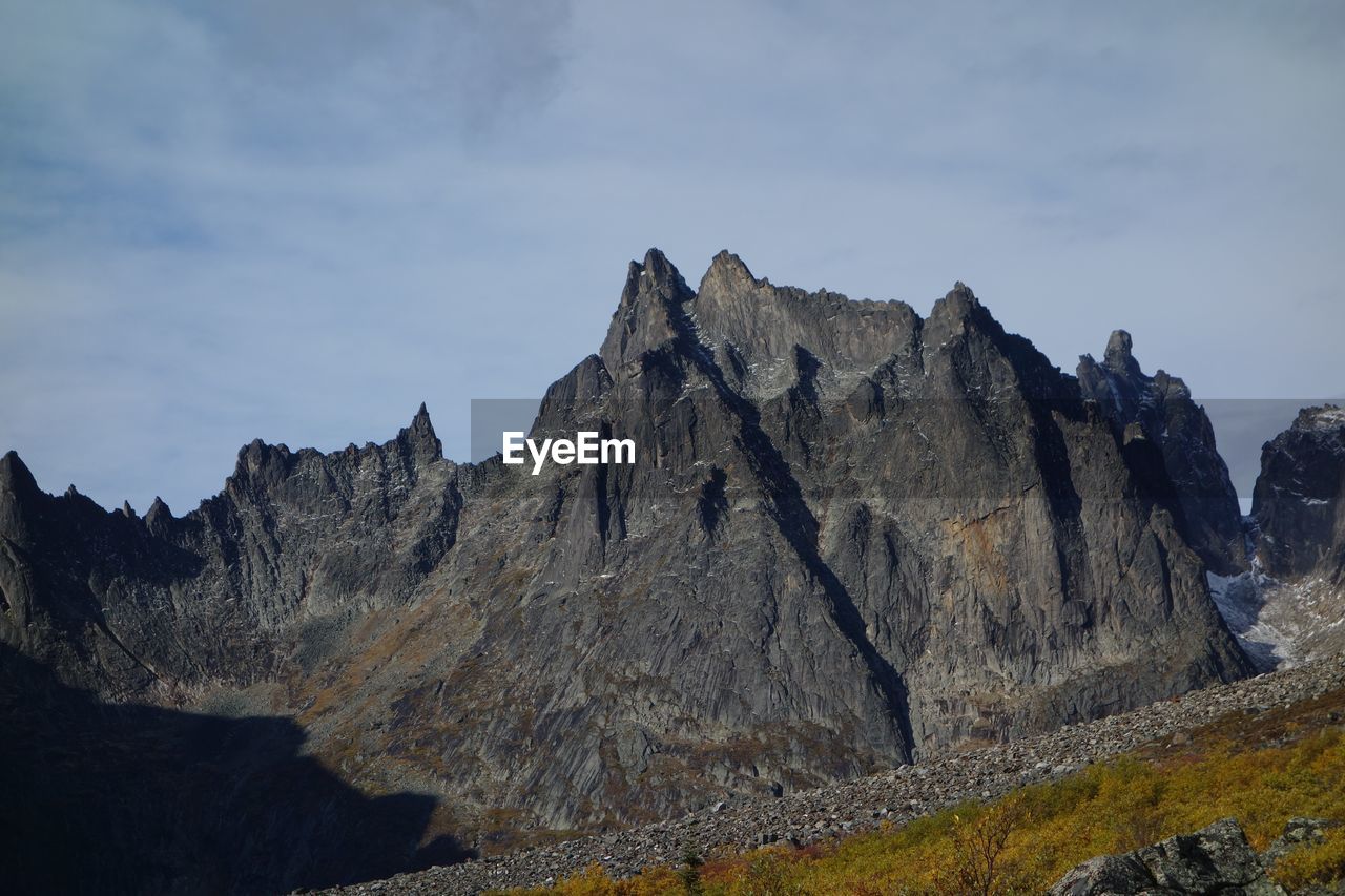 Low angle view of mountain against sky