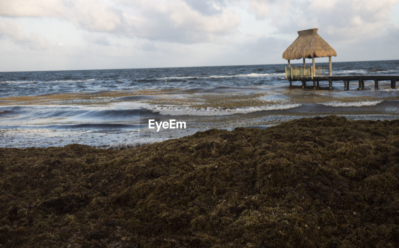 Scenic view of beach against sky