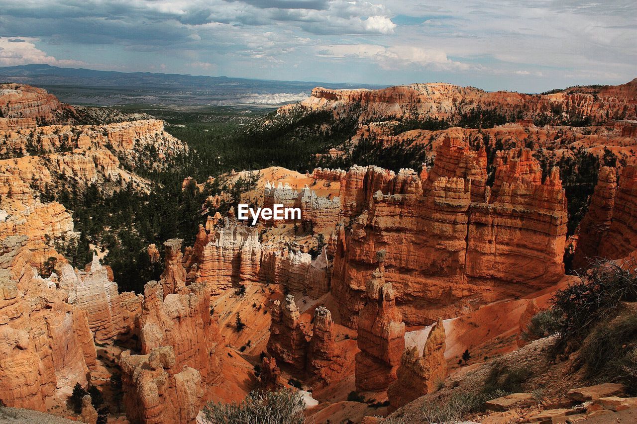 Scenic view of rocky mountains against sky at bryce canyon national park