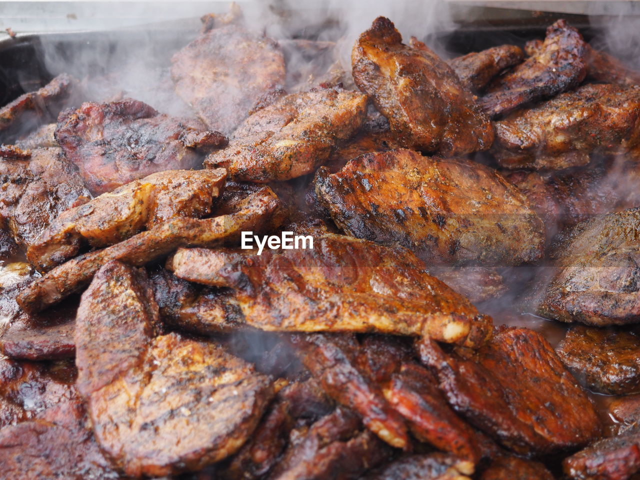Full frame of barbecued pork