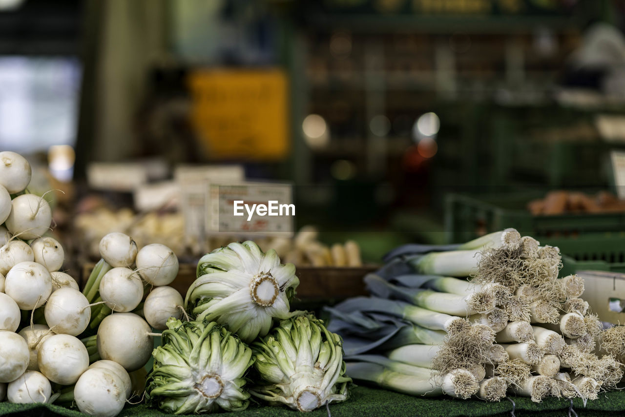 Close-up of vegetables for sale in market