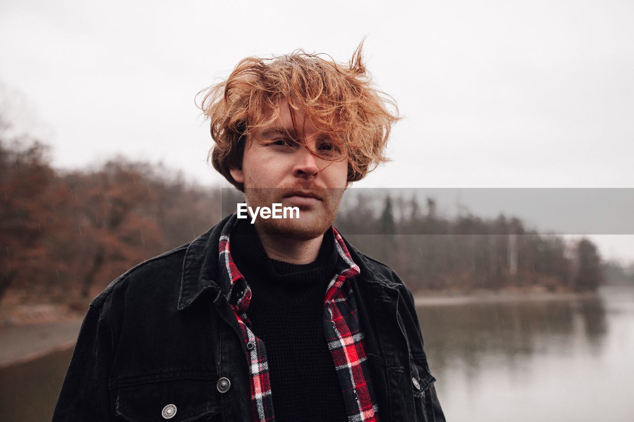 Portrait of man with tousled hair