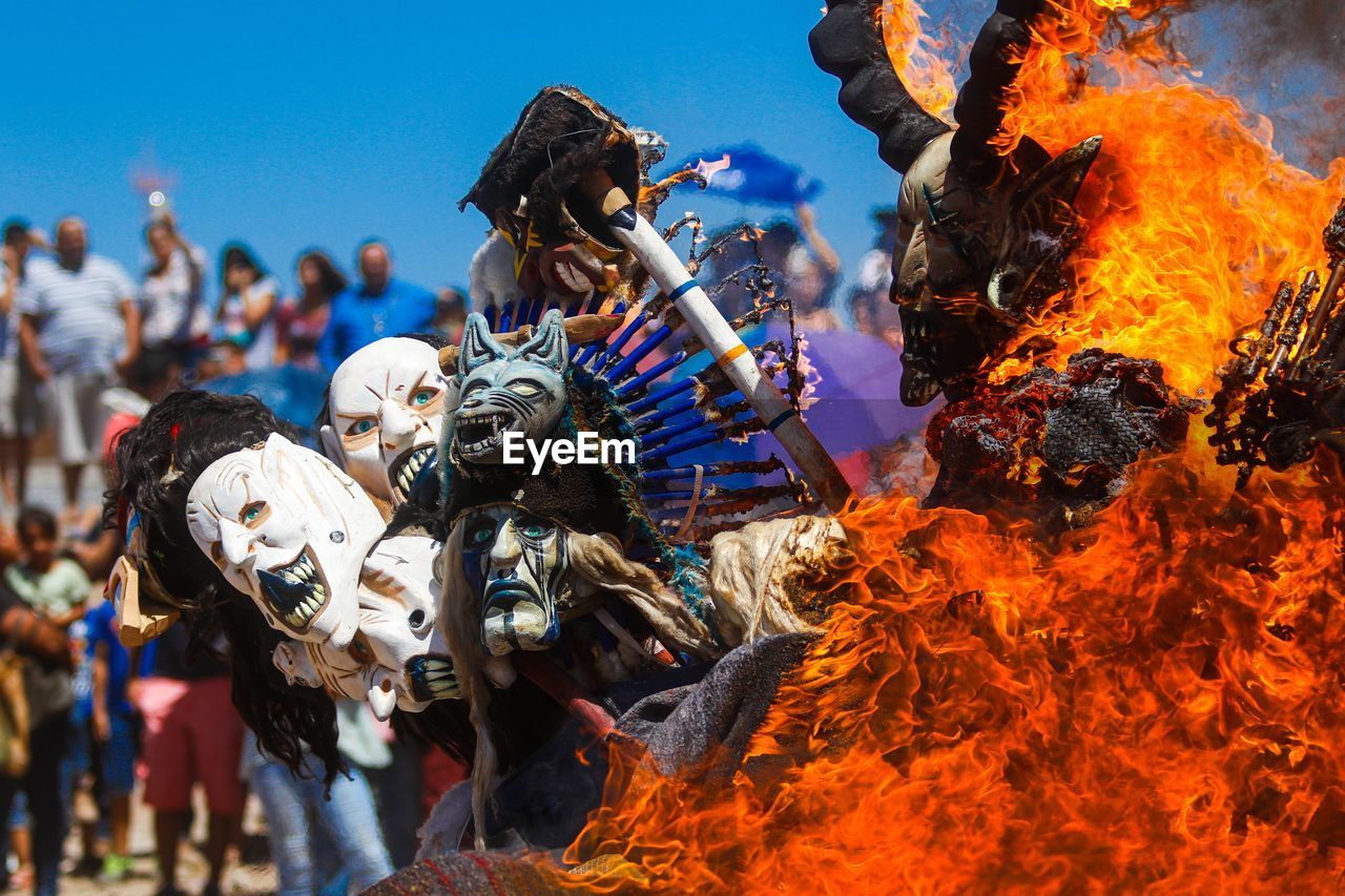 high angle view of people in traditional festival