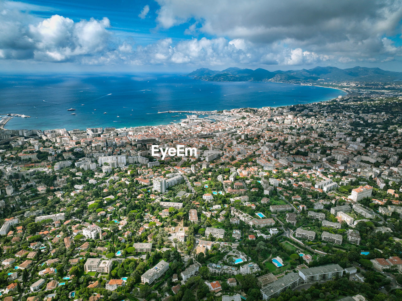 Cannes from drone areal view