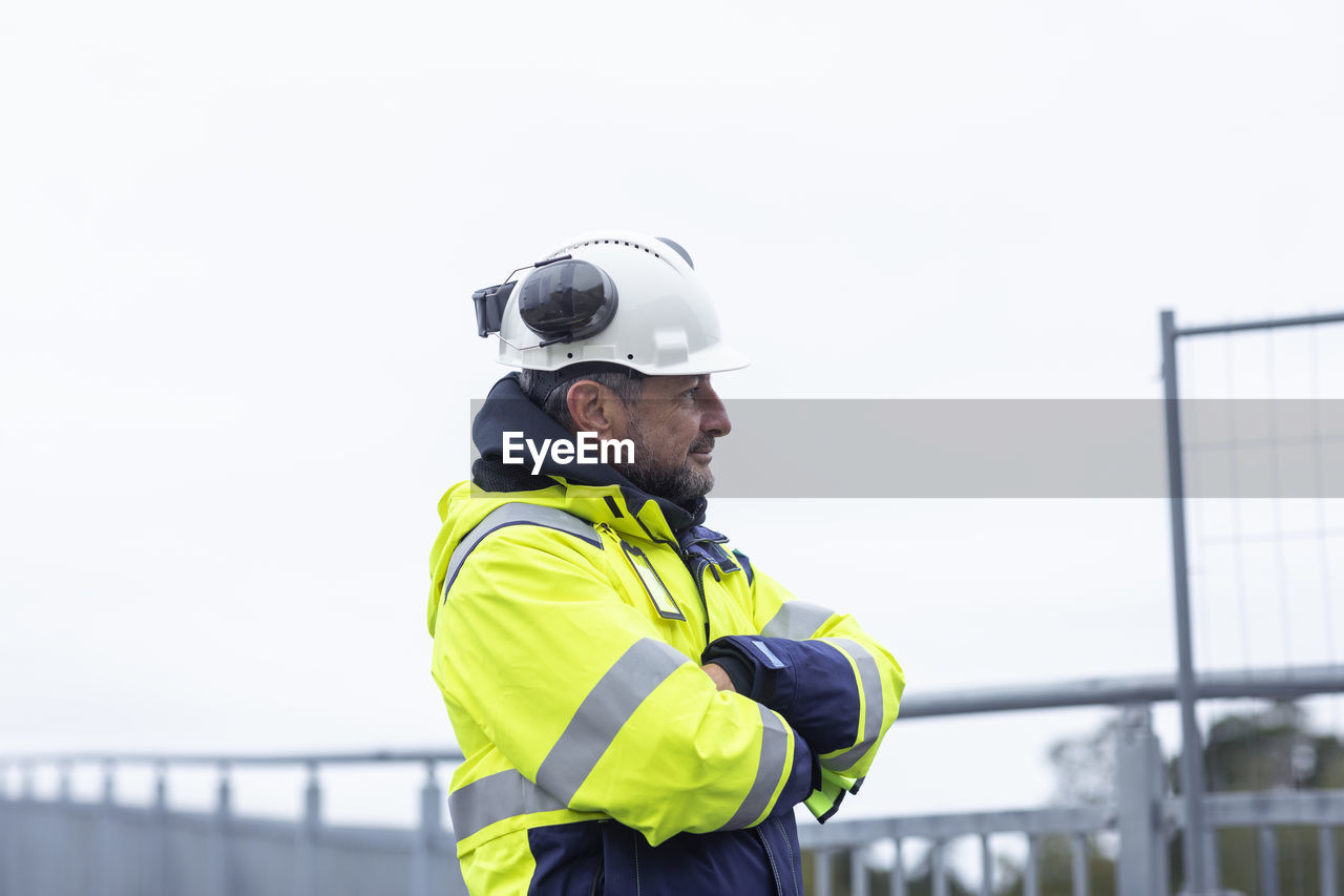 Man standing at construction site