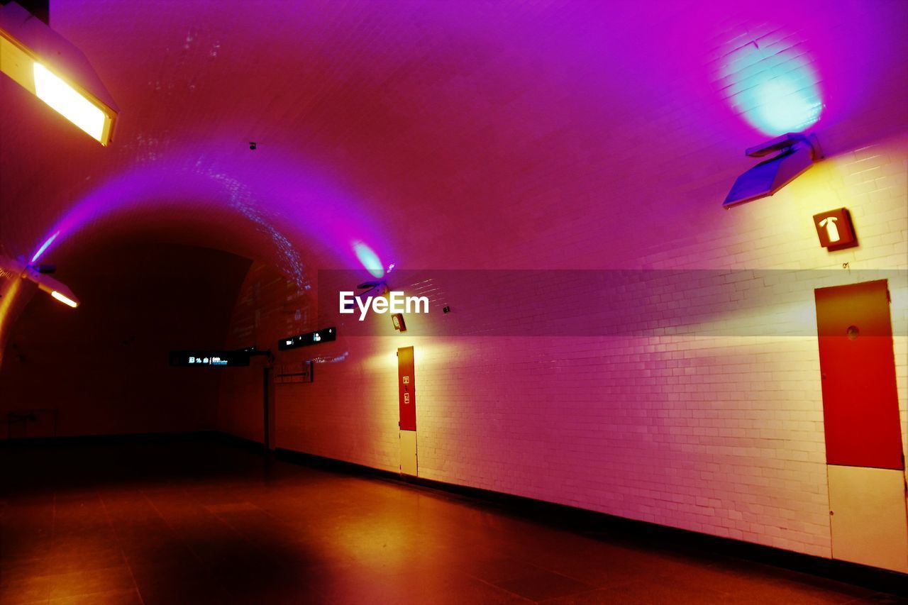 VIEW OF ILLUMINATED TUNNEL IN TUNNEL