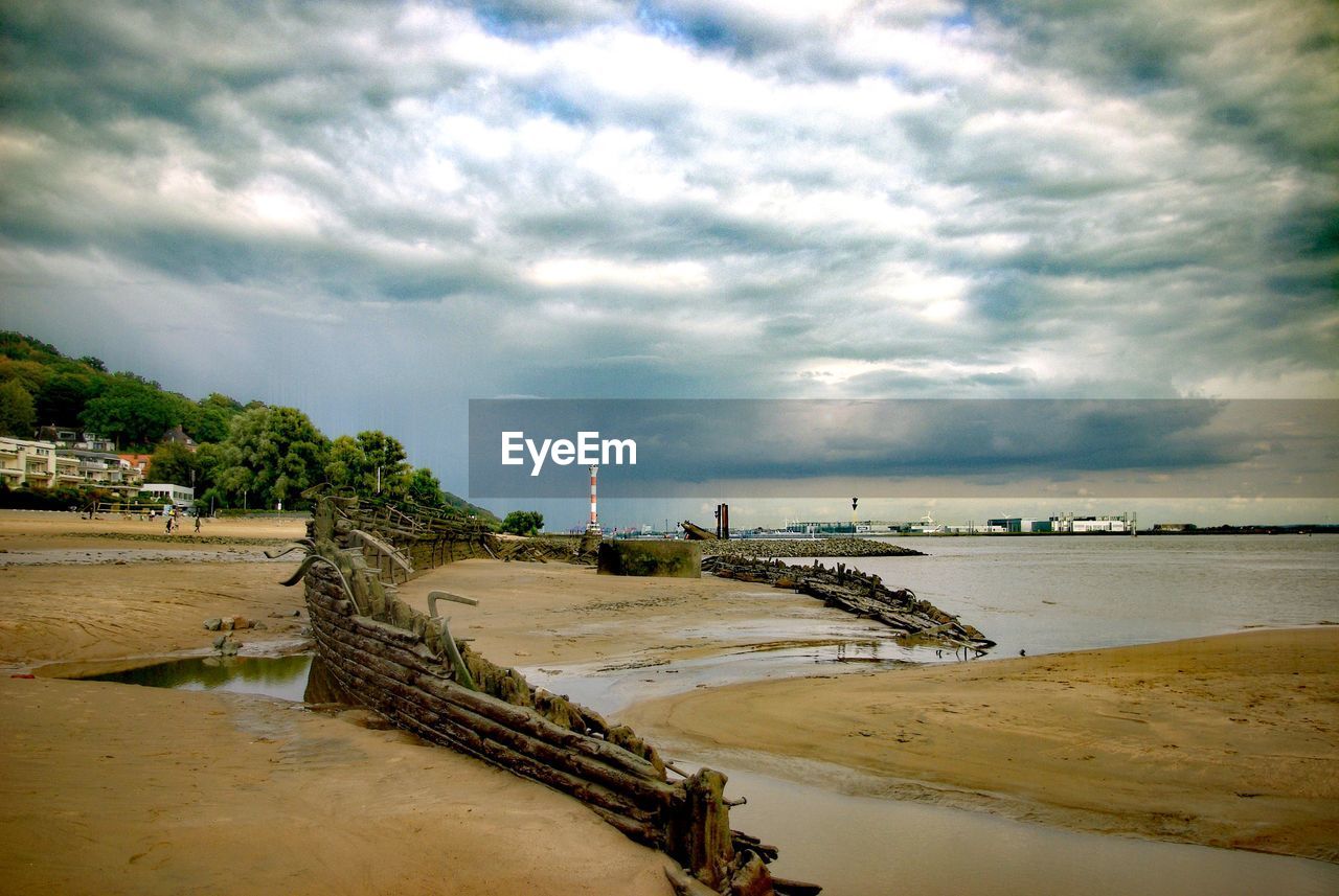 Scenic view of beach against sky