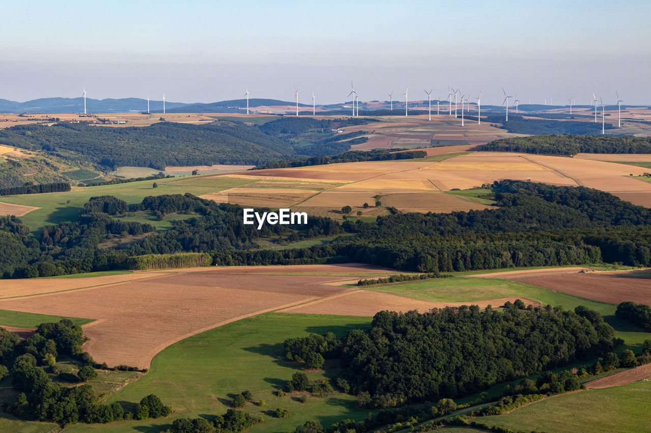 Aerial view at a landscape in germany, rhineland palatinate near bad sobernheim