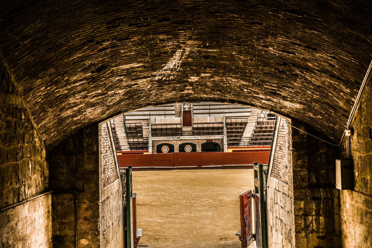 Entrance of bullring at plaza de toros