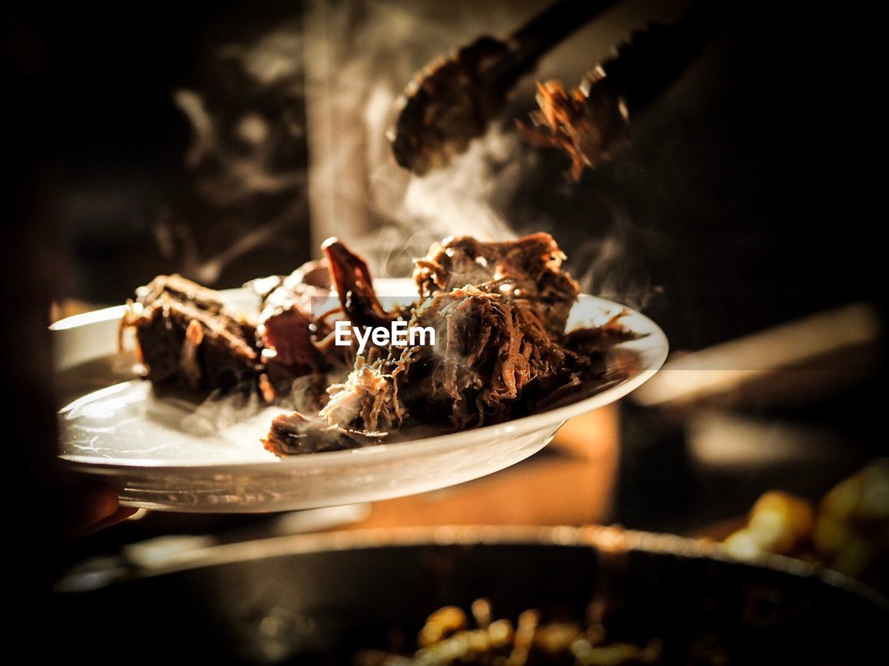 Close-up of meat served in plate