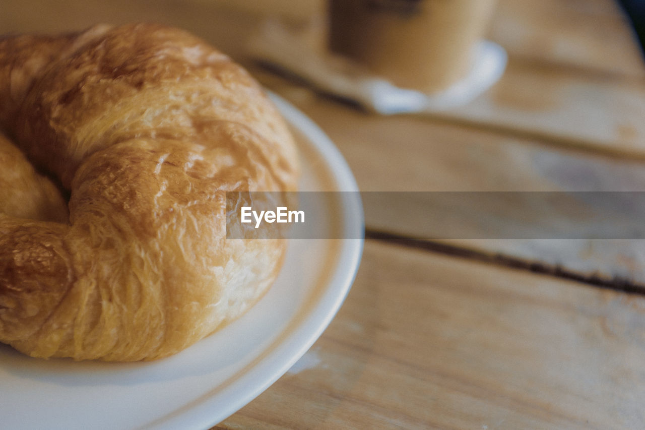 High angle view of bread on table