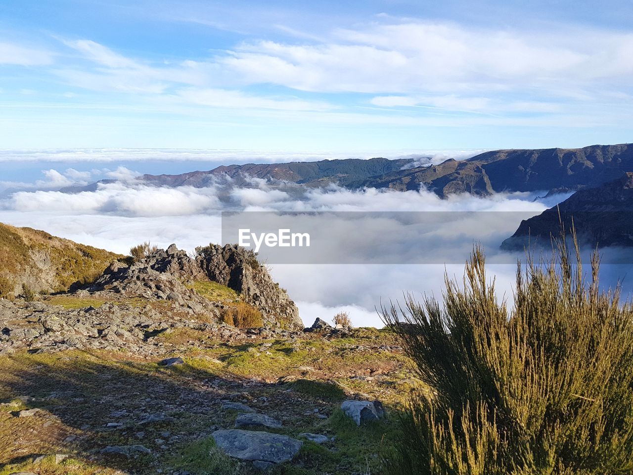 Scenic view of mountains against sky