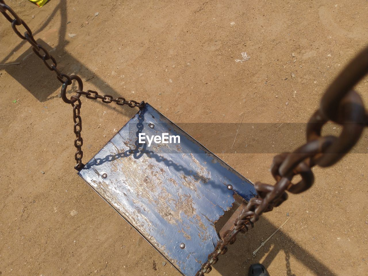 High angle view of chain swing