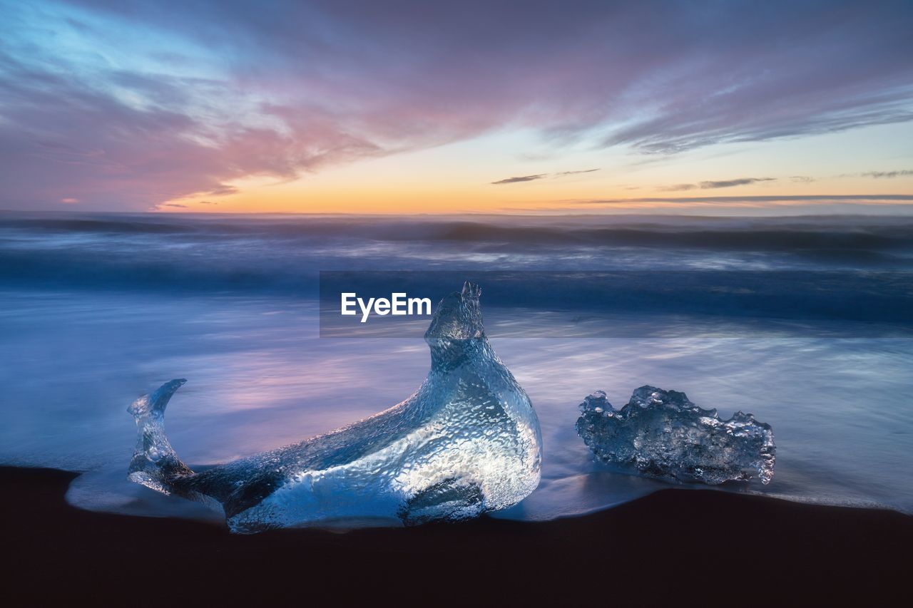 AERIAL VIEW OF SEA DURING SUNSET