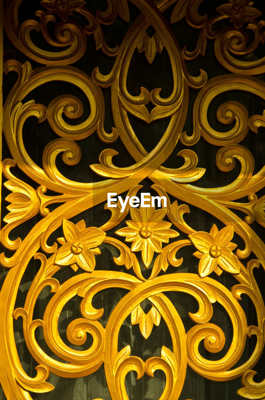 Close-up of golden design