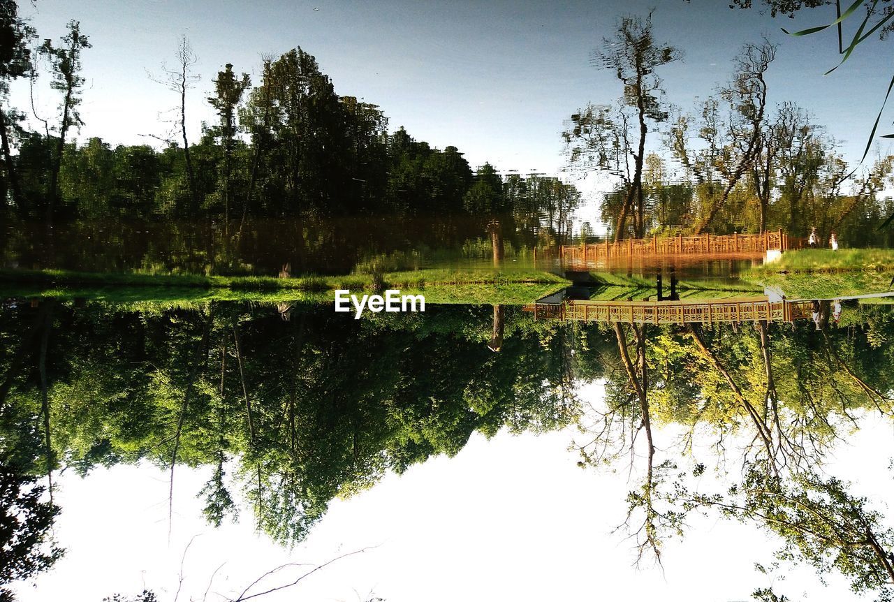 SCENIC VIEW OF LAKE WITH TREES REFLECTION AGAINST SKY