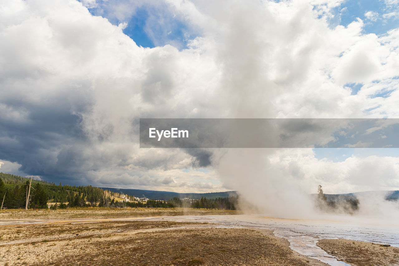 PANORAMIC SHOT OF CLOUDS OVER LANDSCAPE
