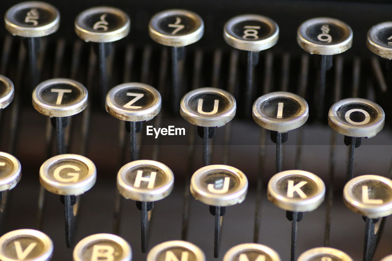 Close-up of type writer keyboard