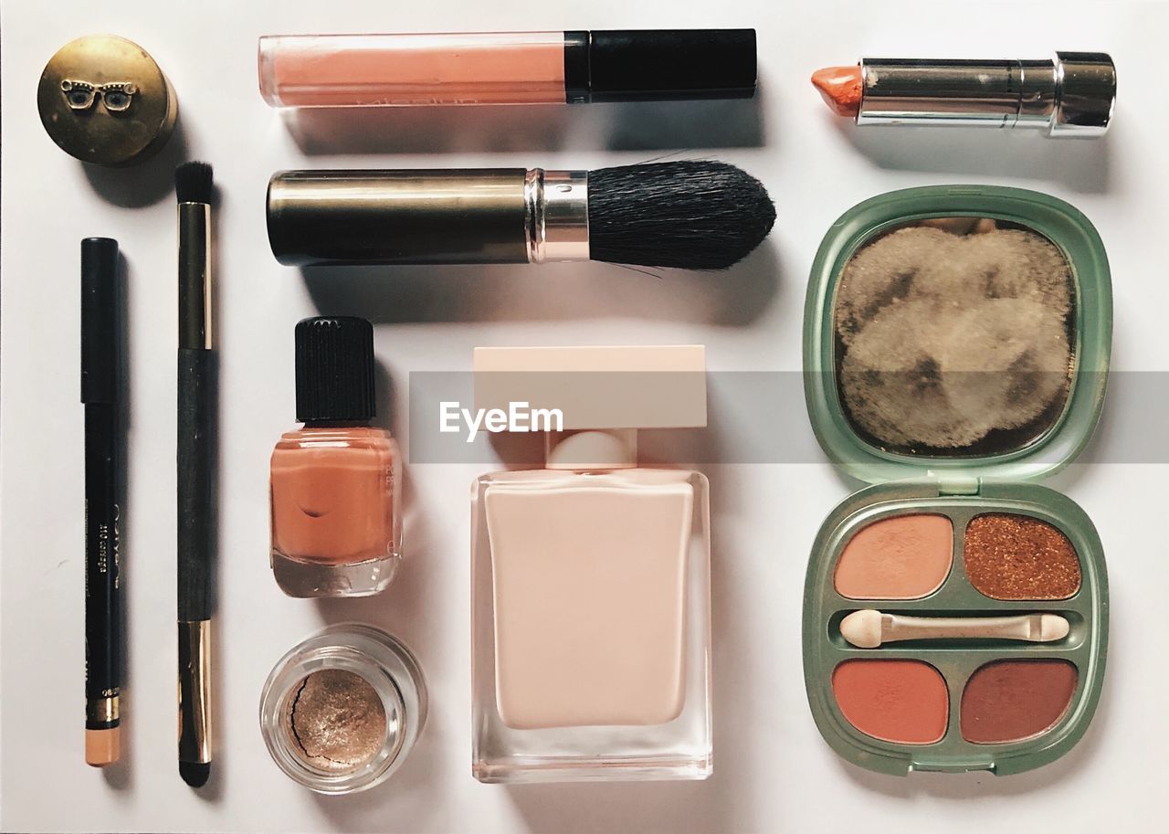 Beauty Product Make-up Indoors  Container Still Life Variation Directly Above No People Choice Table Large Group Of Objects Nail Polish Make-up Brush Food Food And Drink Close-up Body Care Nail Box Box - Container