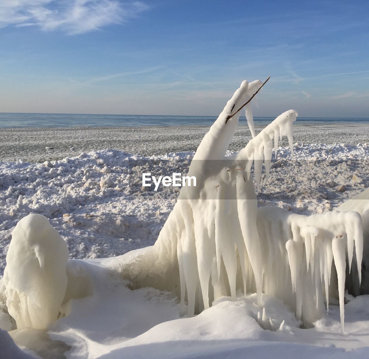 Scenic view of frozen sea