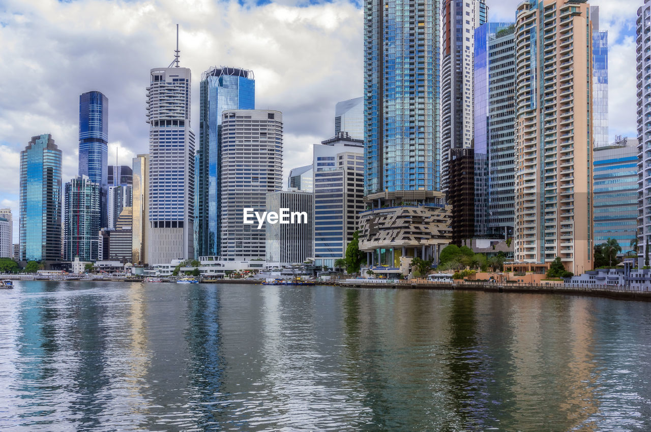 Australia, queensland, brisbane, tall waterfront skyscrapers