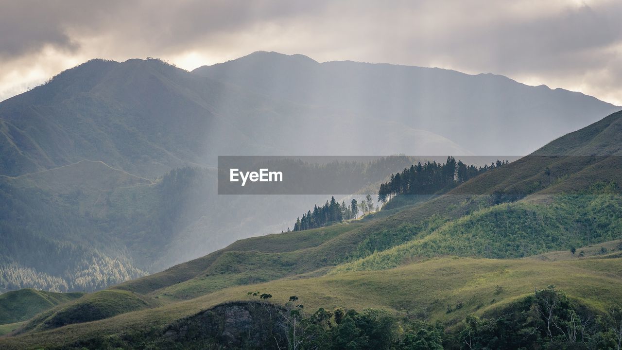 Scenic view of mountains against sky