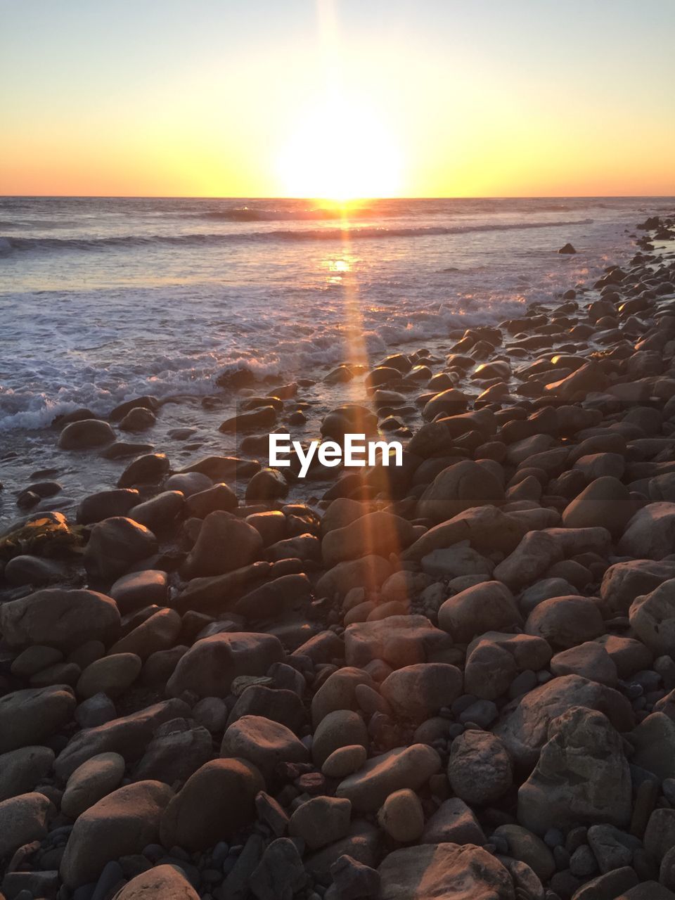 Scenic view of sea during sunset