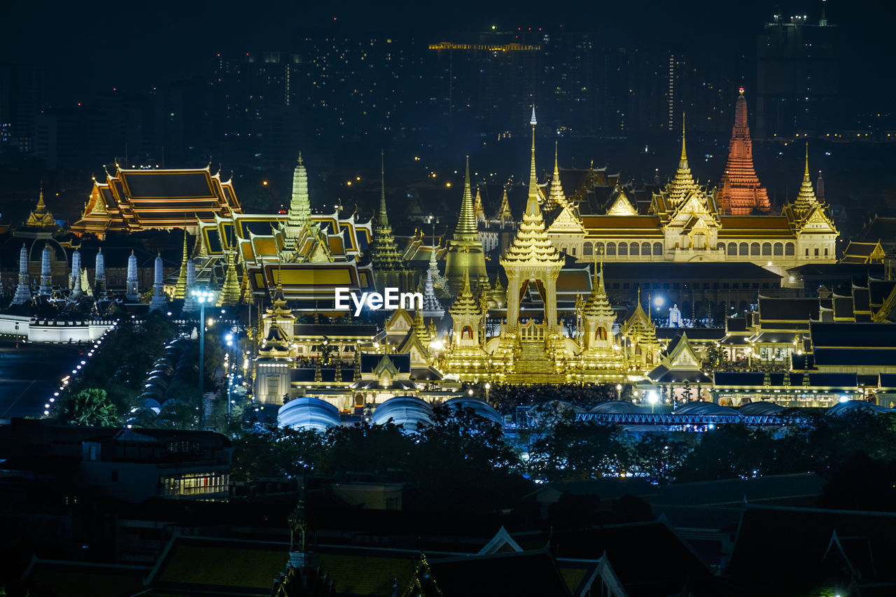 ILLUMINATED TEMPLE AGAINST SKY