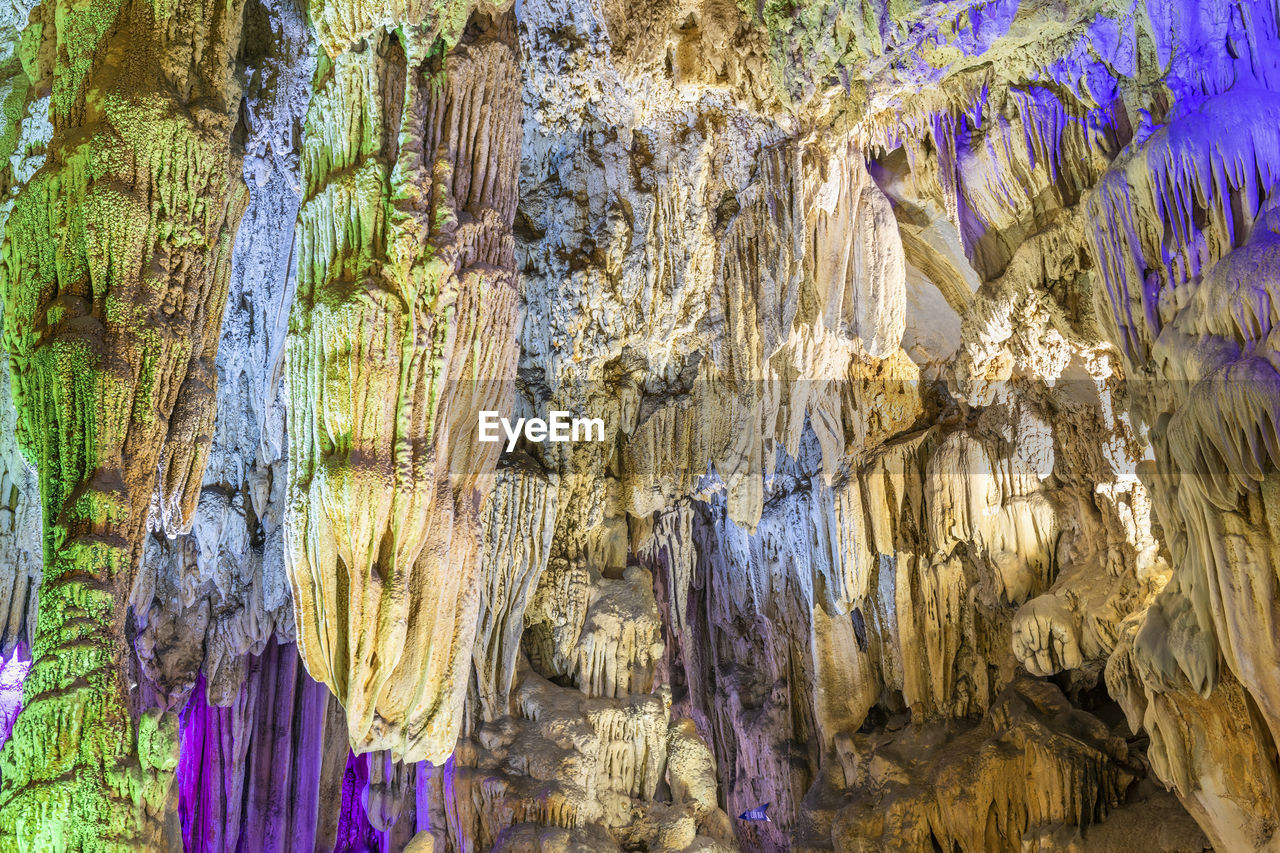 Low angle view of rock formation in cave