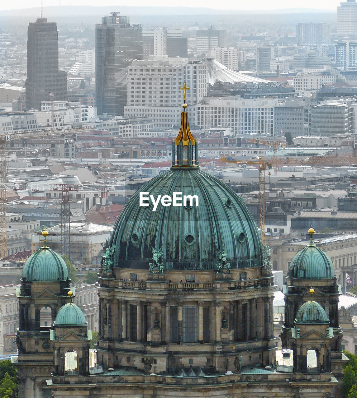 View of dome against city