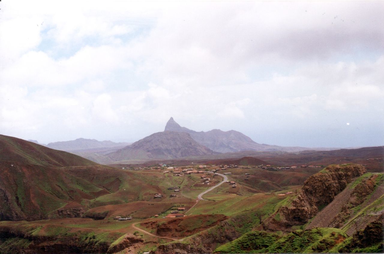 Scenic view of dramatic landscape against sky