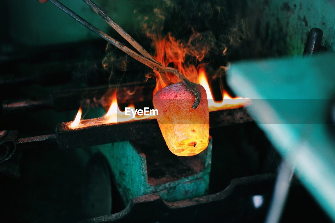 Production of glass in factory