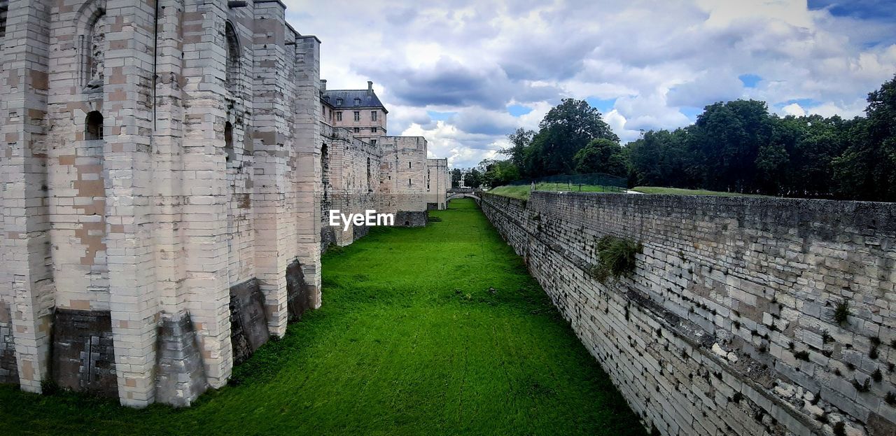 View of buildings against cloudy sky