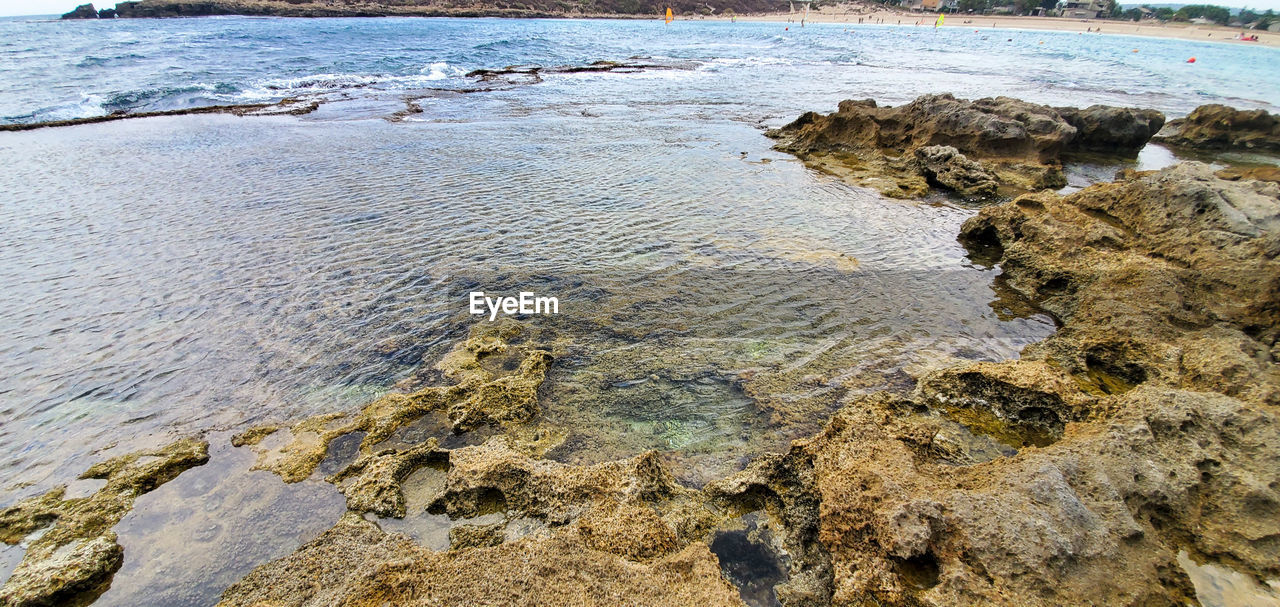 High angle view of sea shore
