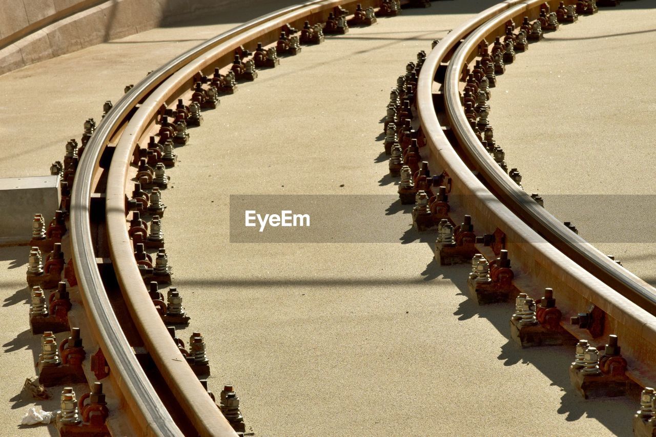 High angle view of railroad track