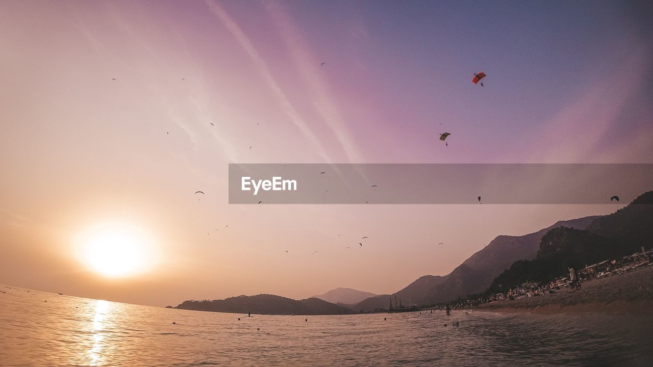 SCENIC VIEW OF SEA DURING SUNSET