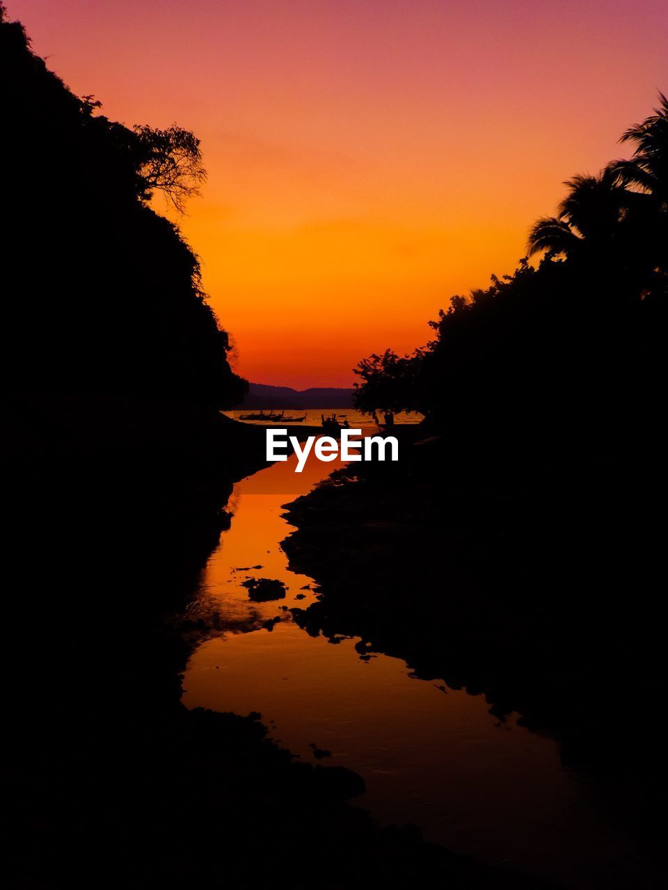 Scenic view of sea during sunset