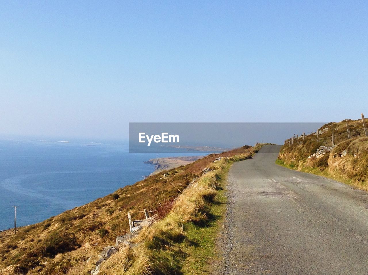 View of calm sea against clear sky