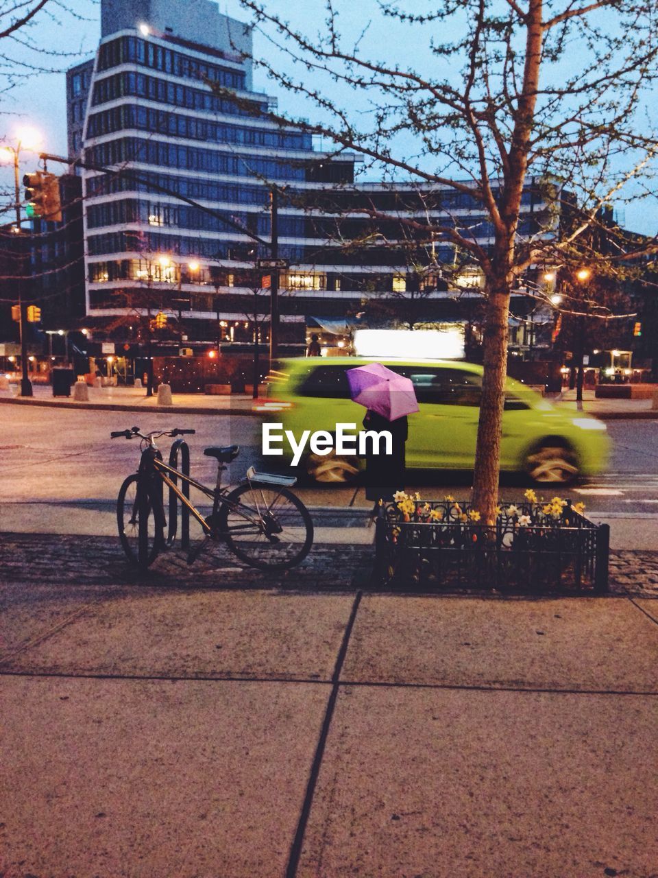 People on street at night