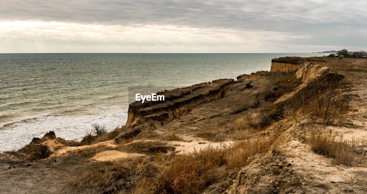 Sea shore landslide zone.