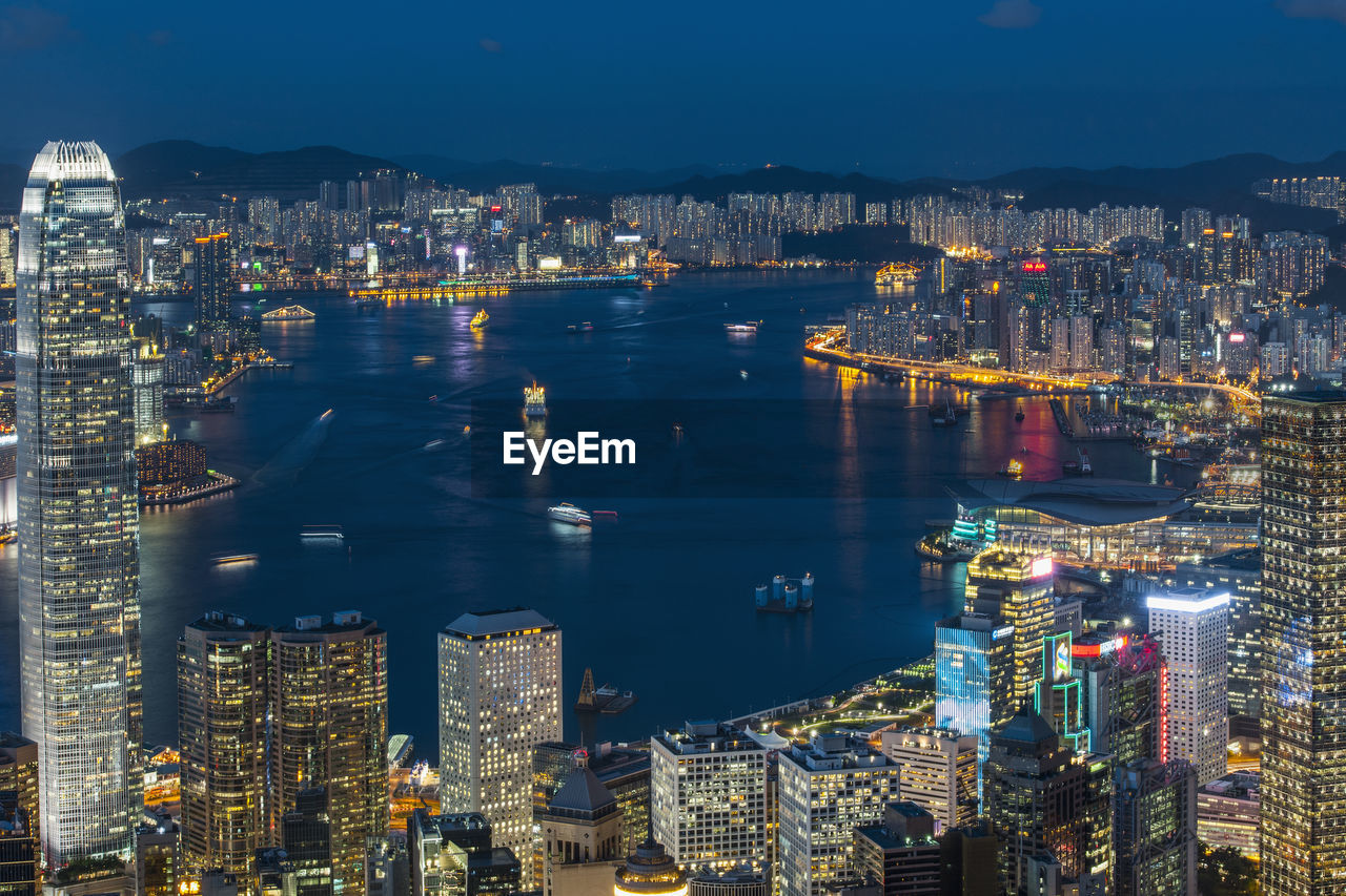 Iconic view of hong kong from victoria peak at night