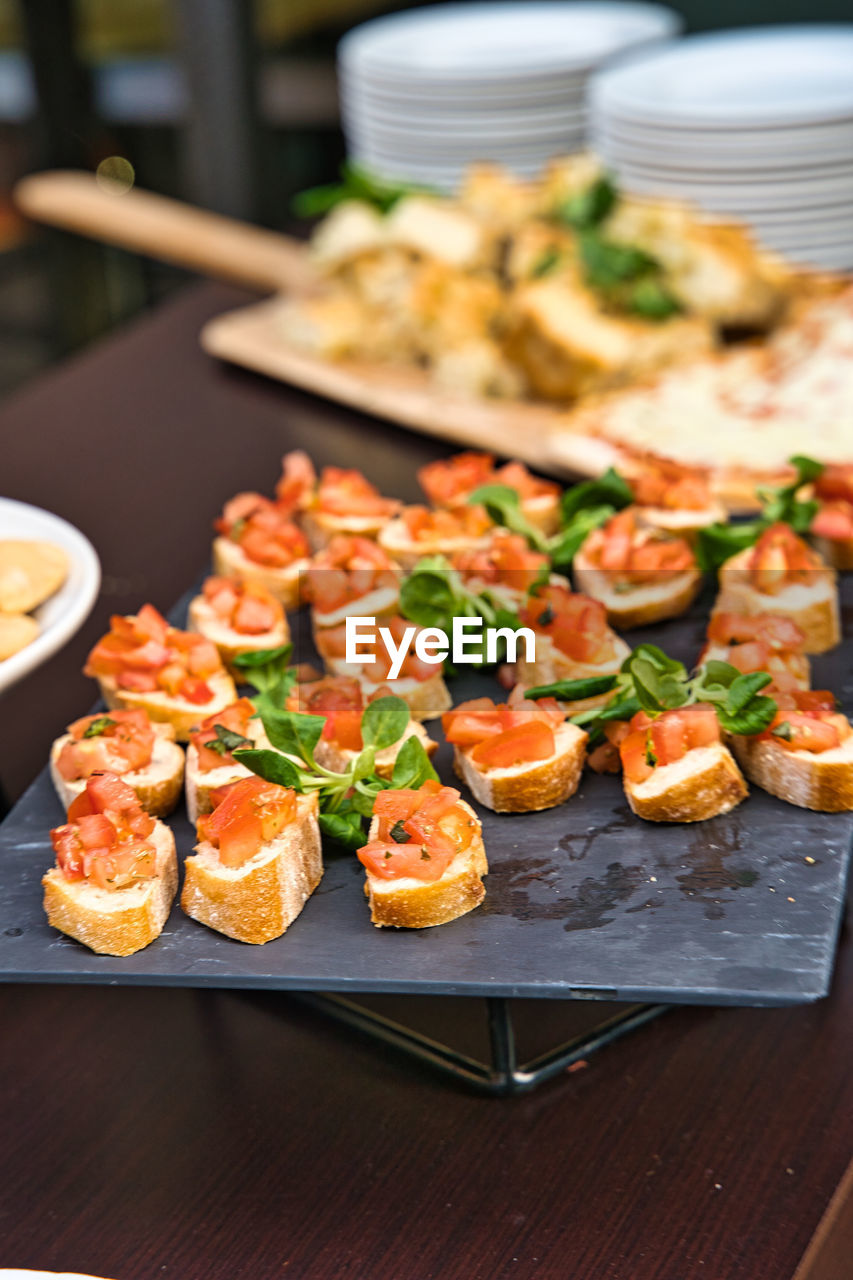 Close-up of food on table