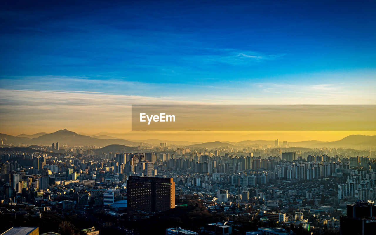 Beautiful morning view of seoul city, south korea