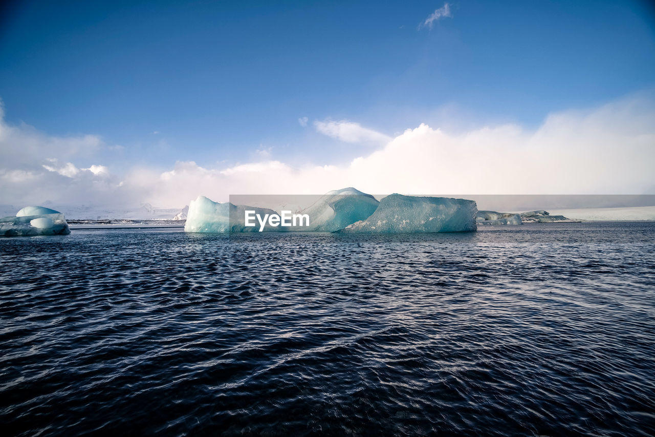 Iceberg melting in jokulsarlon lagoon iceland