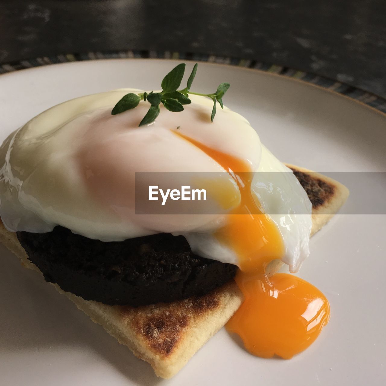 Close-up of breakfast on plate